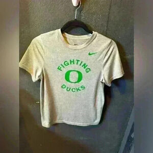 Kids Nike Oregon Ducks Dri Fit Short Sleeve Tshirt Grey Green Large
